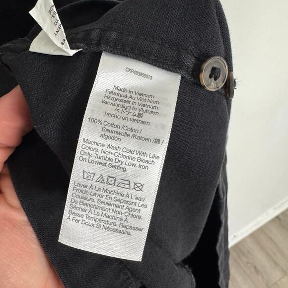 Madewell Denim Seamed Washed Black Button Up Mini Dress US Women's 14 Plus - Picture 5 of 6